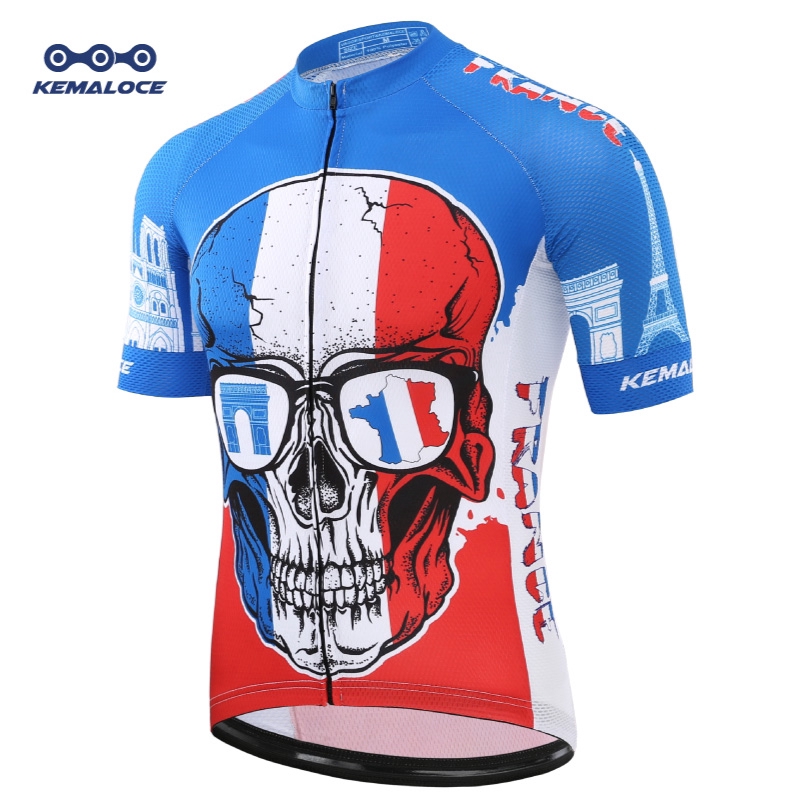 blue cycling jersey