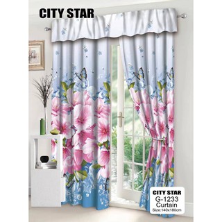 Colorful Flower Print Window Curtain 140*180 Home Decoration Green Plants Field Style #8