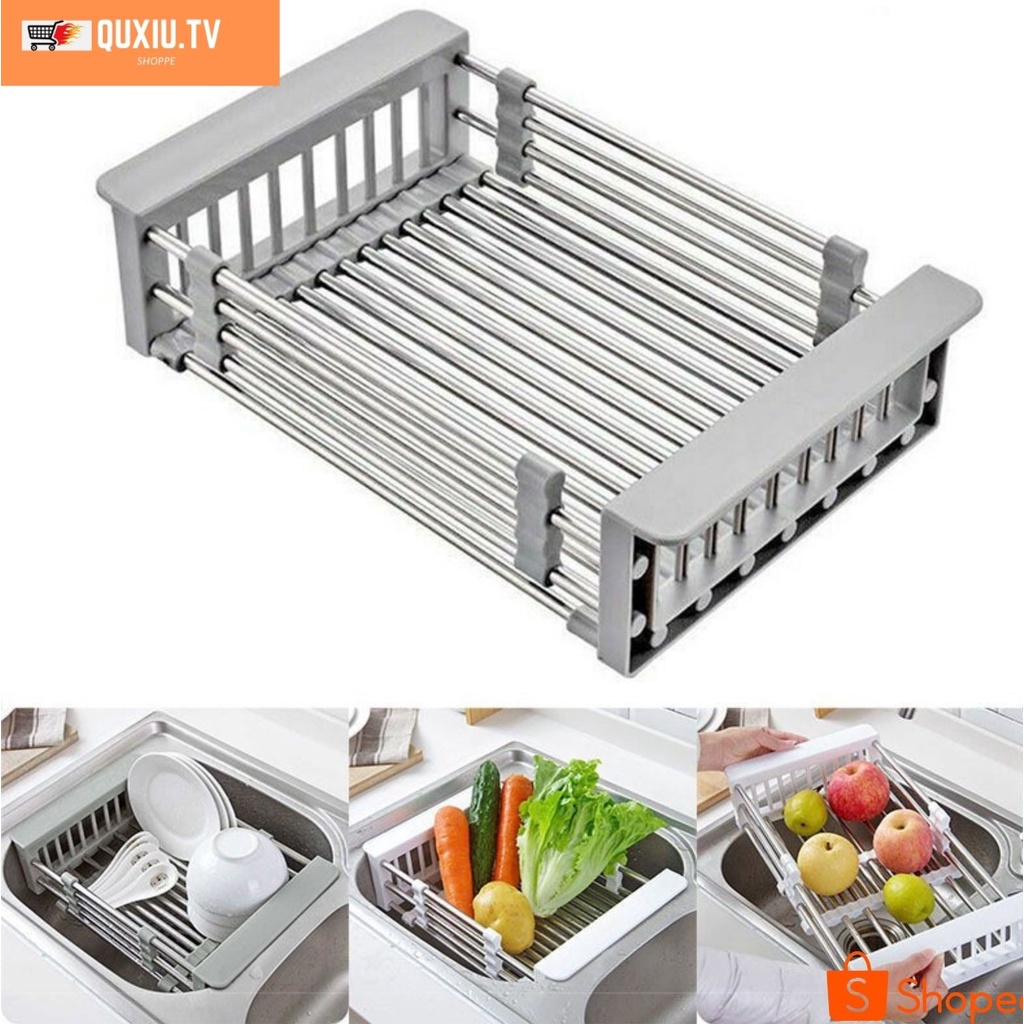 Retractable Sink Water Filter Rack Drain Basket Stainless Steel Kitchen ...