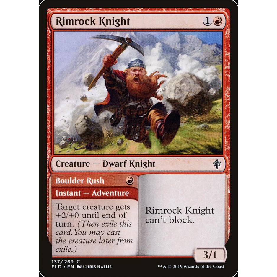 Magic the Gathering Rimrock Knight ELD MTG Red Dwarf Knight
