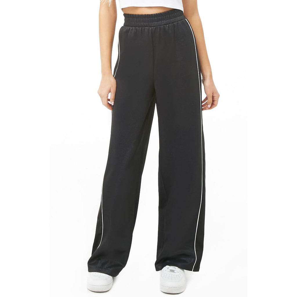 black wide leg sweatpants