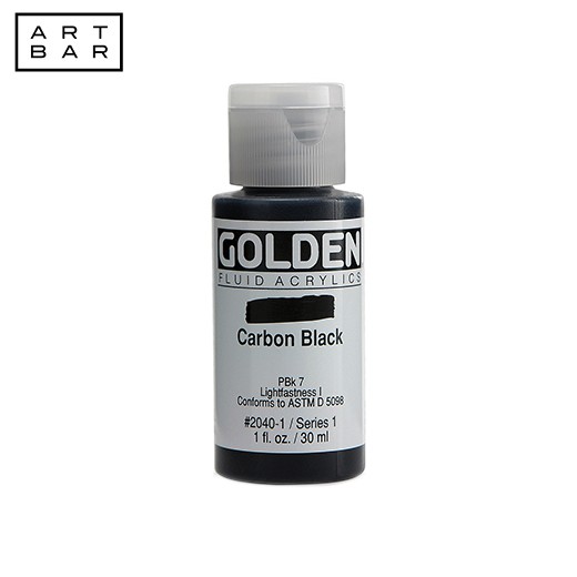 Golden Fluid Acrylic 00020401 Carbon Black 1 Oz / 30 ml (Paint) Art