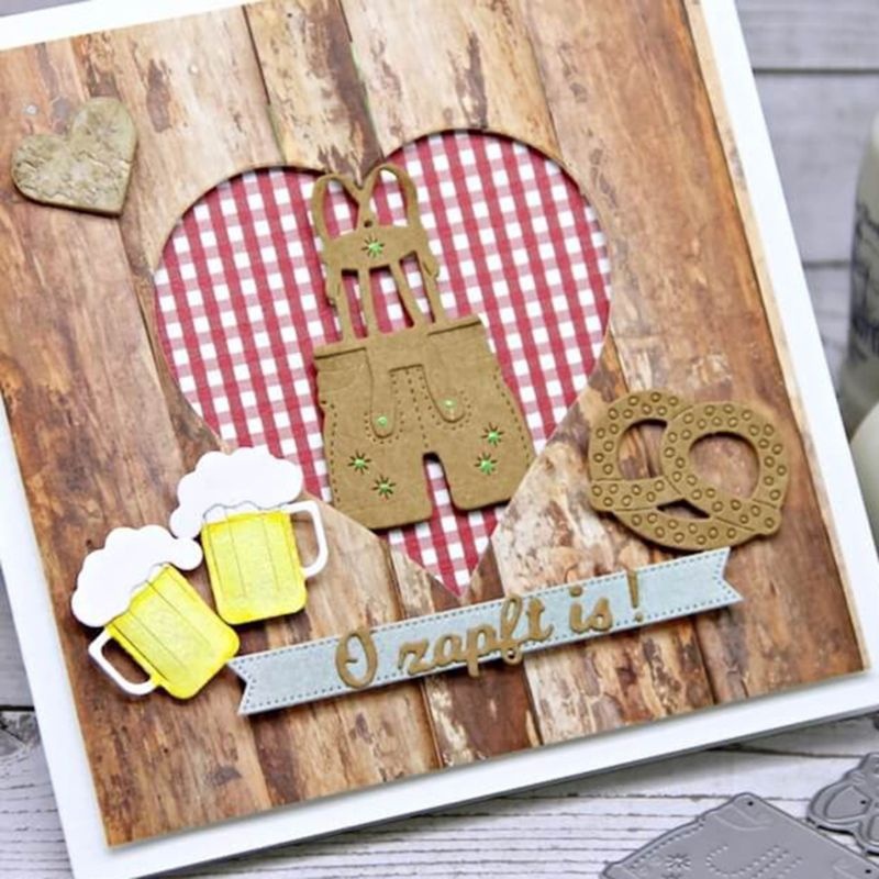 DIY Couple Beer Mug Cup Decoration Metal Cutting Dies for DIY Scrapbook Cutting Die Paper Cards Embossed Decorative Craft Die Cut New