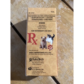 OTIDERM EAR DROPS FOR CATS AND DOGS 15ml