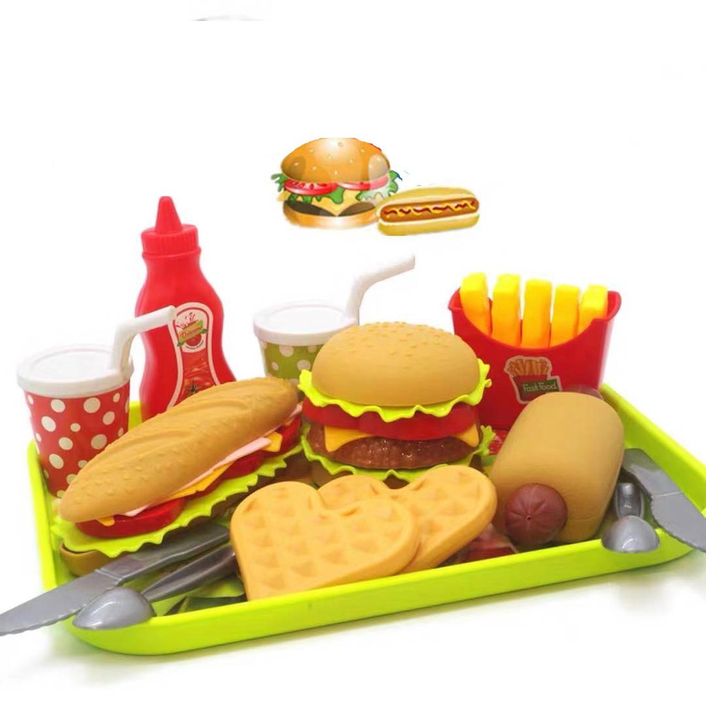 Burger toy Simulation Hamburger children play | Shopee Philippines