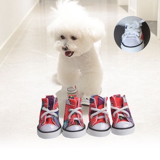 4 Pcs Breathable Pet Shoes Cute Waterproof Dog Shoes Non-slip Outdoor Anti Dirty Shoes Set #1