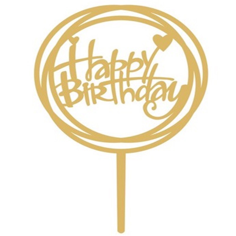 Happy Birthday Gold Cake Topper | Shopee Philippines