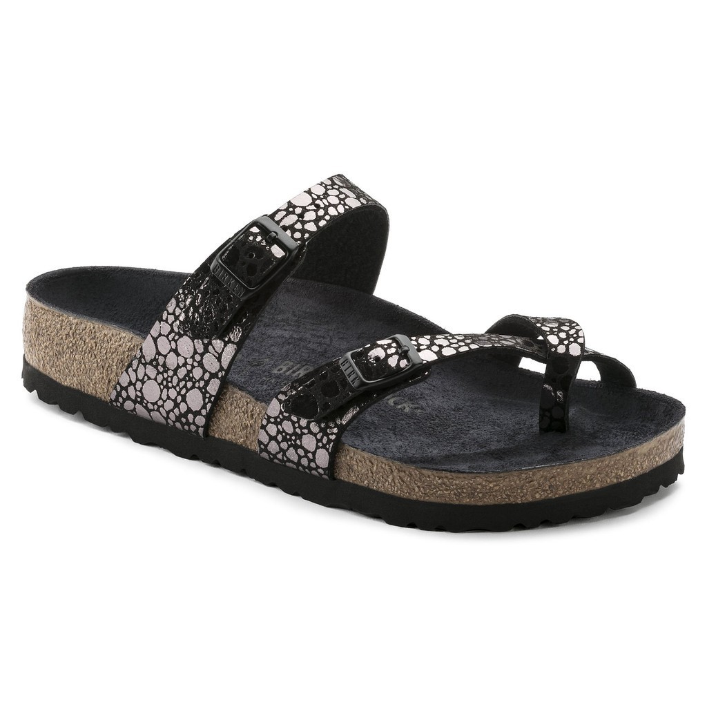 birkenstock mayari black metallic stone