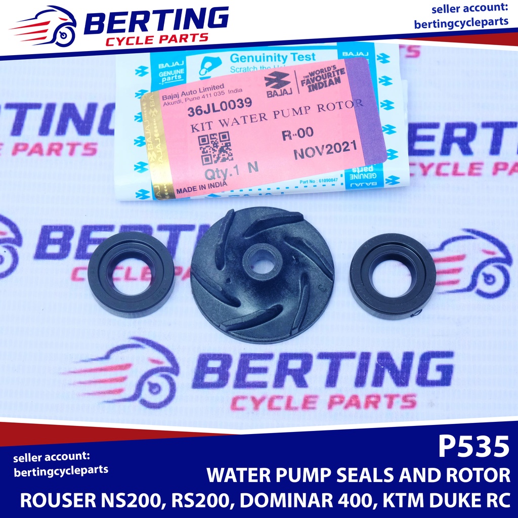 KIT WATER PUMP ROTOR SEAL CNG Rouser NS200 RS200 Dominar 400 KTM Duke ...