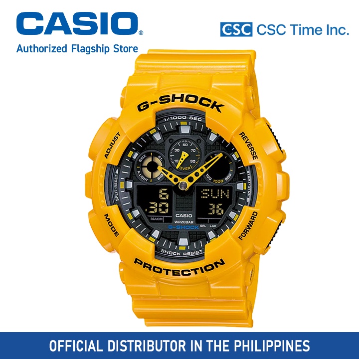 Original G SHOCK (GA-100A-9ADR) Bumblebee joint limited Yellow Resin Band WatchIn stockCOD