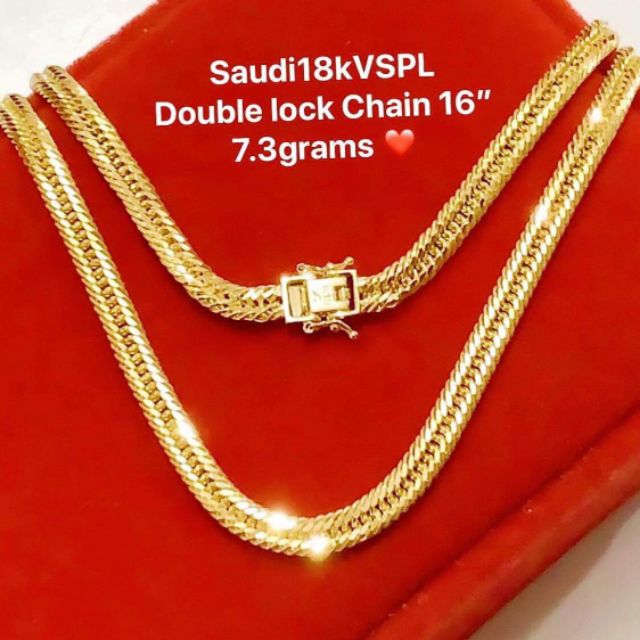 18K Saudi Gold Double Lock Chain | Shopee Philippines