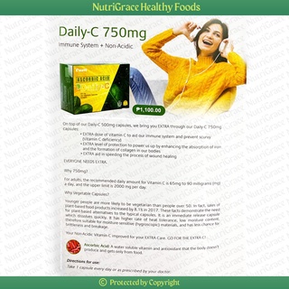 Sante Daily-C Ascorbic Acid 750mg Immune System + Non-Acidic 100 Capsules #2