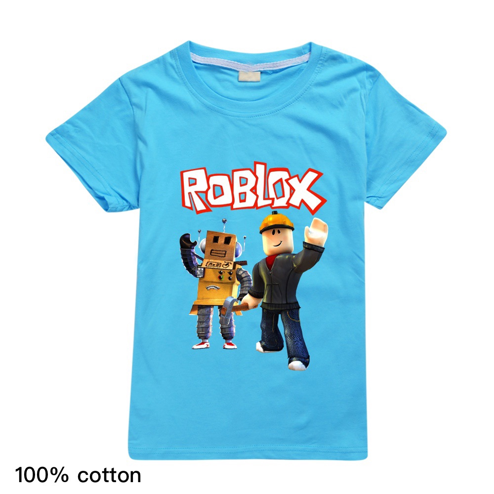 Roblox T Shirt Top Boy And Girl Spring And Summer Cotton Ready Stocks Shopee Philippines - 2019 boys girls cartoon roblox t shirt clothing red day long