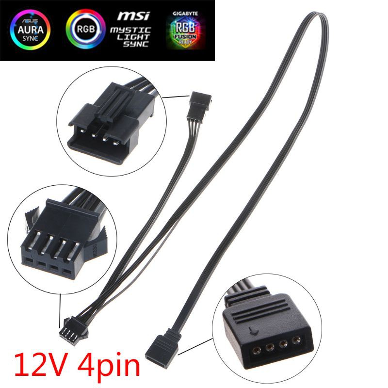 win♥12V 4Pin RGB Connector Cable Extension Cord for Giga/Microstar/A
