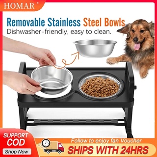 HOMAR Adjustable Dog Bowl Stand Dog Bowl Set Elevated Dog Bowl Large Dog Feeder Elevated Dog Bowls