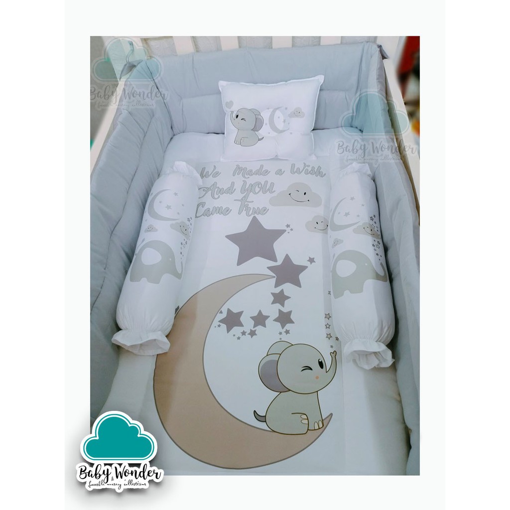 Baby Bed Comforter with pillow set and bumper guard (24x40) BW001 ...