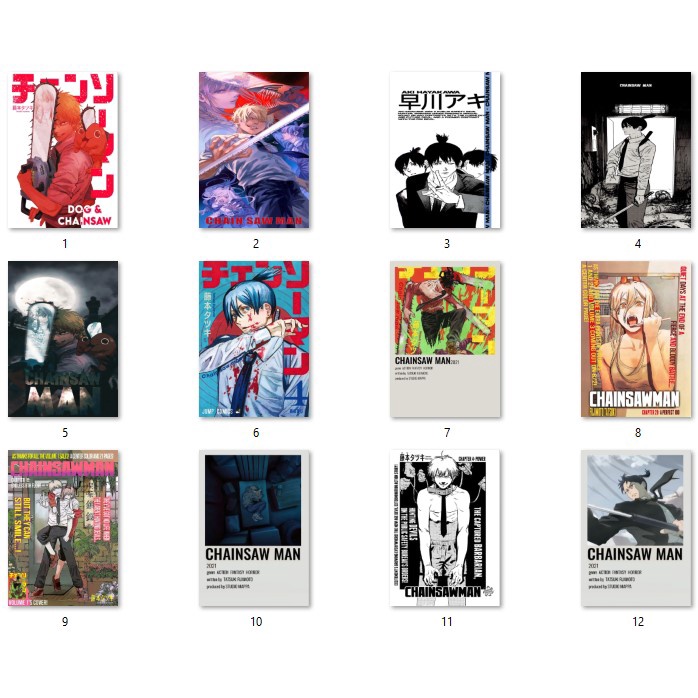 Chainsaw Man Anime Aesthetic Pictures Poster Coated Minimalist Polaroid Vintage Retro Wall Collage