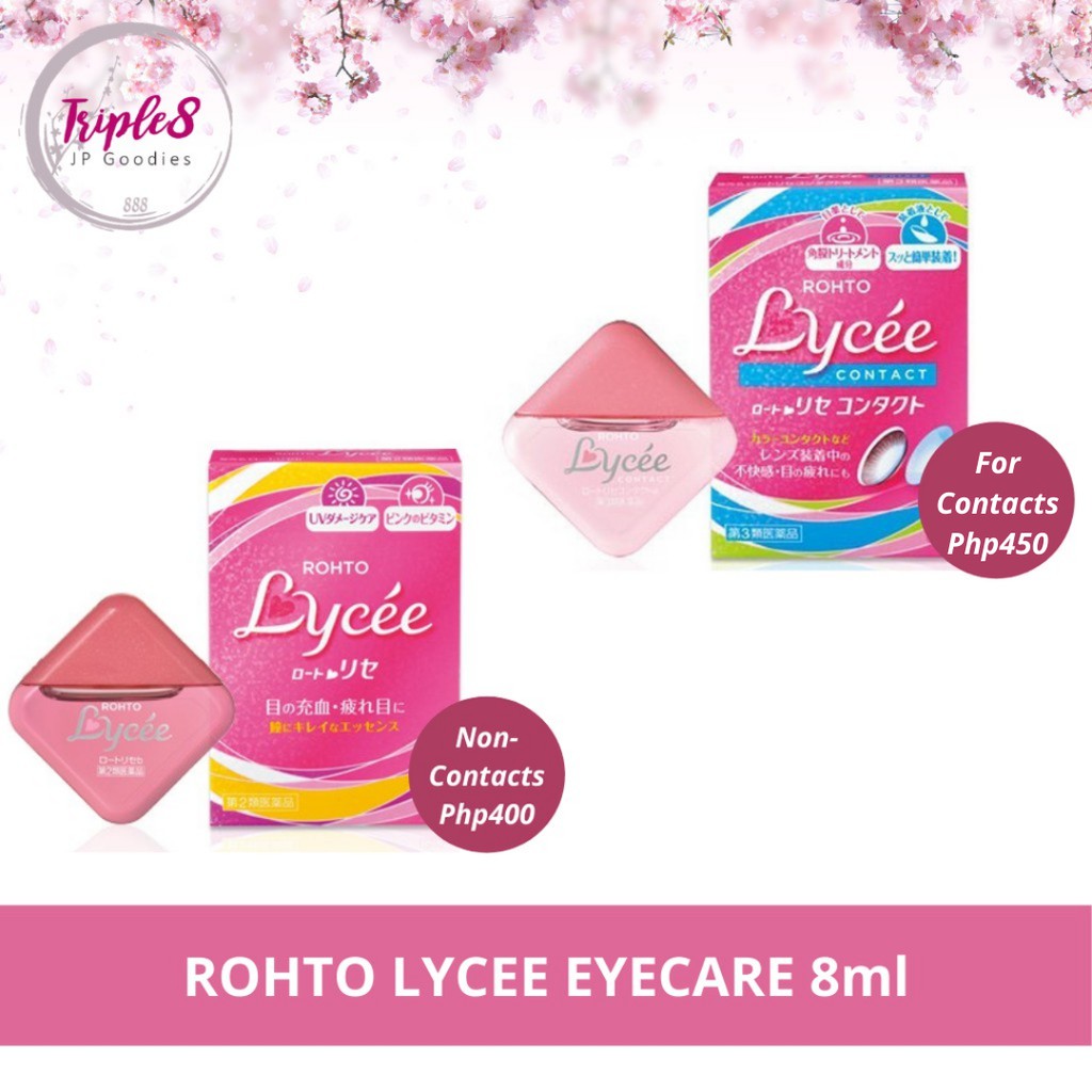 ROHTO LYCEE EYECARE 8ml For Non Cotacts / For Contacts Lens Wearer