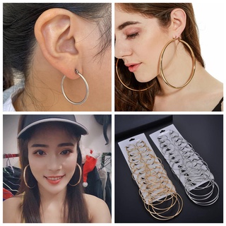 FANCY 12 Pairs Gold Hoop Earrings Set Big Circle Earring Jewelry Earrings For Women Girls #9