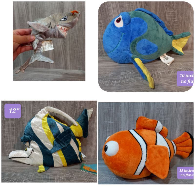 Disney Finding characters nemo Dory Gill Flounder plush toy preloved