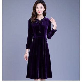 purple velvet dress plus size