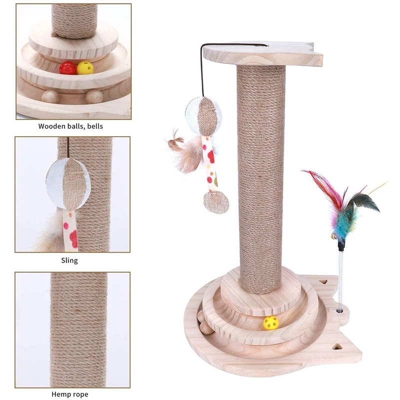Cat Claw Post Double Layers Cat Scratcher Board Pet Toys Cat Toys Natural Sisal Material