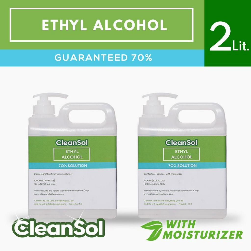 CleanSol 70% Ethyl Alcohol With Pump 2 LITER BUNDLE | Shopee Philippines