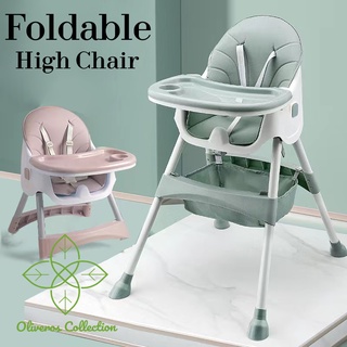 [COD] Foldable Premium High Chair with Compartment Booster Baby Toddler Safety Highchair Adjustable
