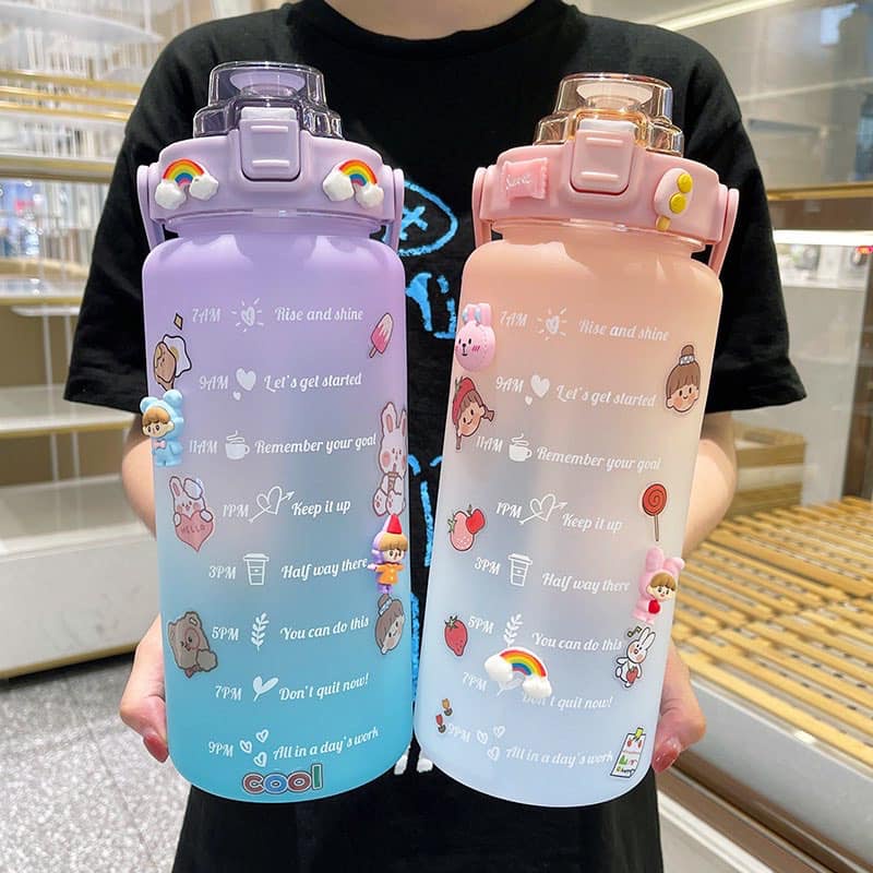 2 Liters / 2L jumbo Water Bottles pastel Sports tumbler Transparent ...