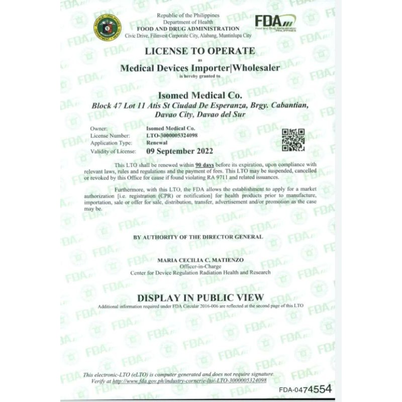 EMMED 3PLY Disposable WHITE Face Mask FDA APPROVED 50PCS/BOX