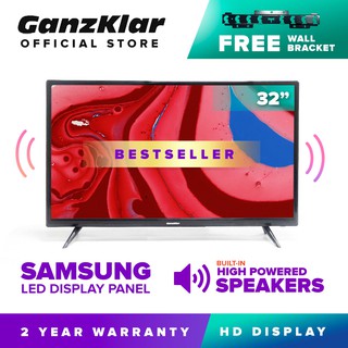 GanzKlar 32 Inch Ultra-slim HD LED TV [3299] | Samsung LED panel inside | extra-loud sound (black)