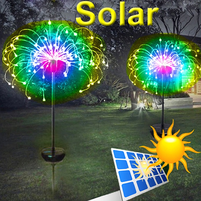 Waterproof Outdoor Solar Fireworks Lights Copper Wires String Starburst