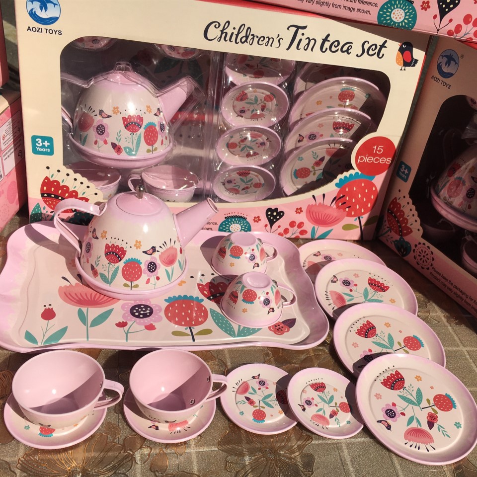childrens tin tea set