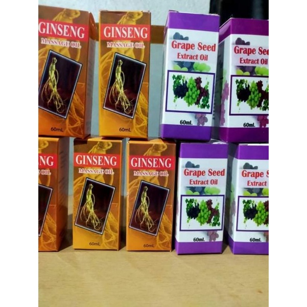 Nongreasy Ginseng massage oil (60ml) and Grape seed extract oil (60ml