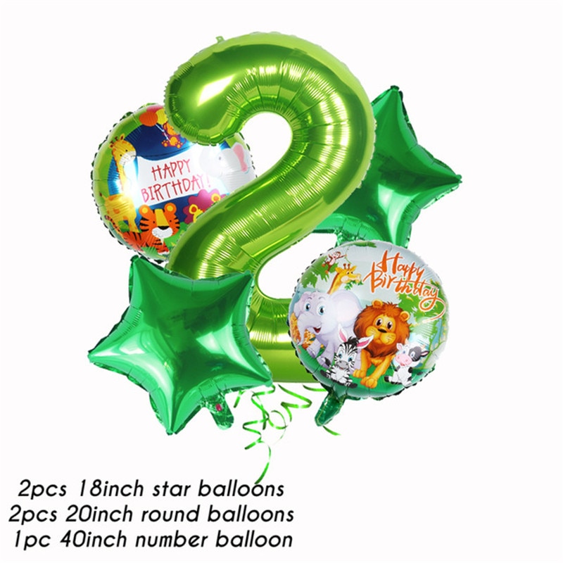 Details about   Animal Number Balloon Birthday Party Decorations Kids Safari Jungle Party Helium 