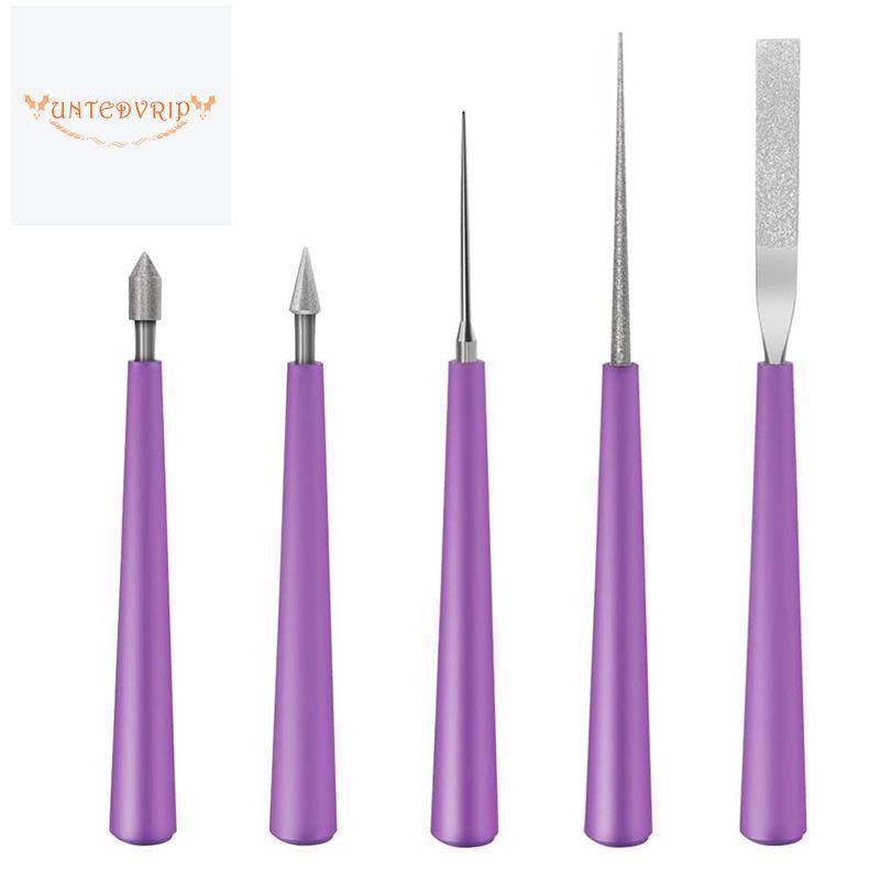 5PCS Bead Reamer Set Diamond Tipped Bead Reamer Beading Hole Enlarger Tool for Glass Plastic Metal Wood Beads