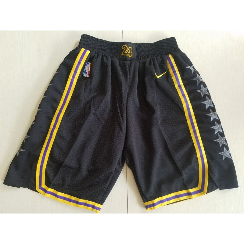 lakers black jersey shorts