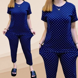 Polka Dot Terno Panjama + T-shirt For Adults (Freesize fit up to large)