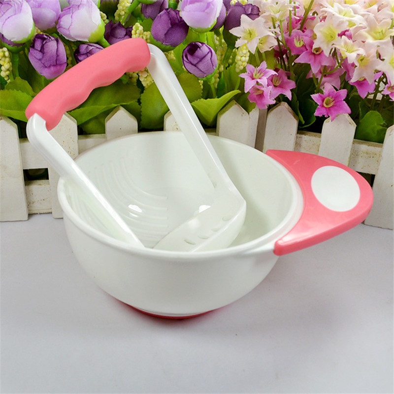AIXPI Baby Food Handmade Grinding Bowl Fruits /Vegetables Masher Bowl Baby food grinder Child
