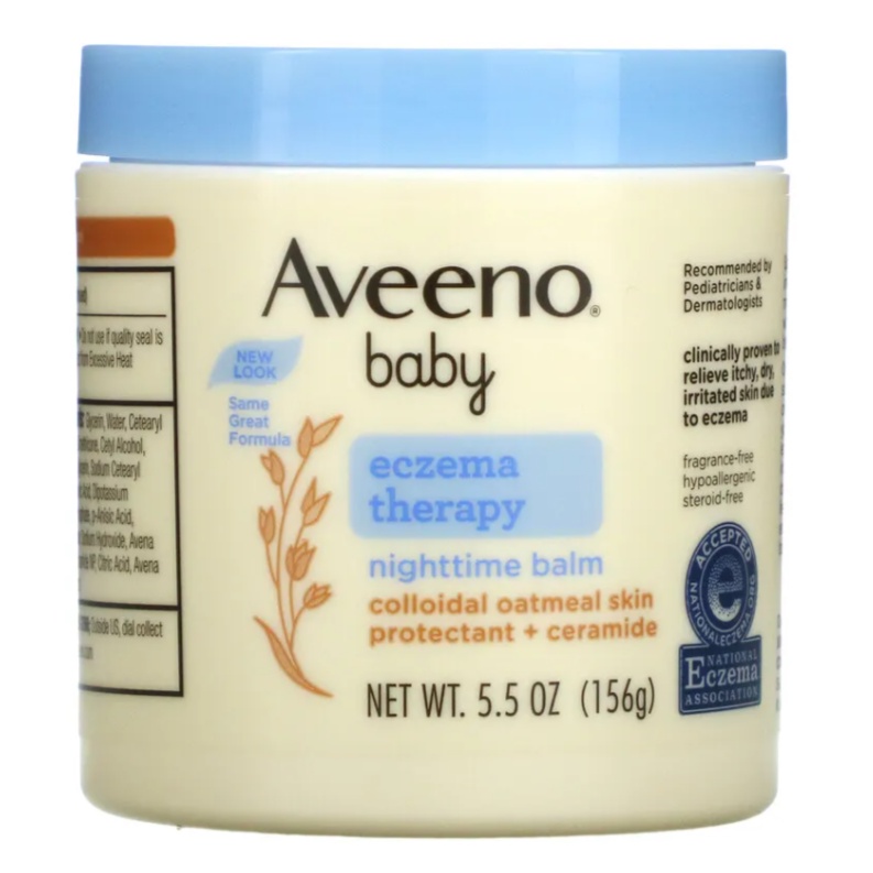 Aveeno, Baby, Eczema and Rashes Therapy, Nighttime Balm, Fragrance Free