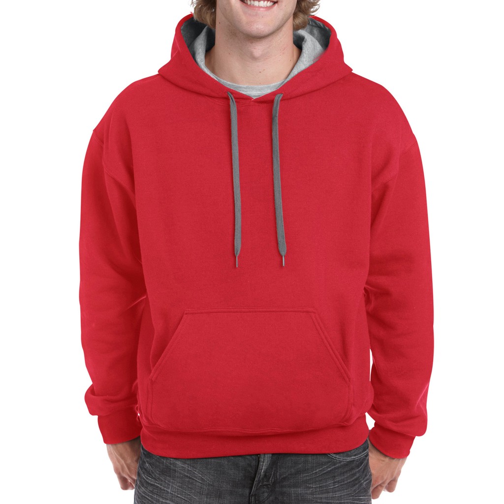 red gildan sweatshirt