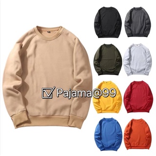 Cod Unisex Plain Pullover Crew Neck Sweater for Men Women Koreansize pajama @99 #3