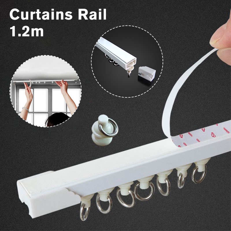 1.2m Self-adhesive Curtain Track Ceiling or Wall mount Curtain Track