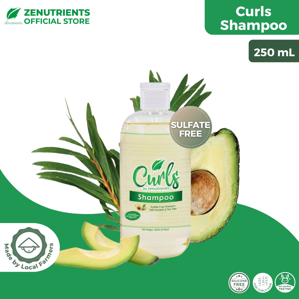 Curls by Zenutrients Avocado & Tea Tree SulfateFree Shampoo 250ml ( CGM / Curly Girl Method