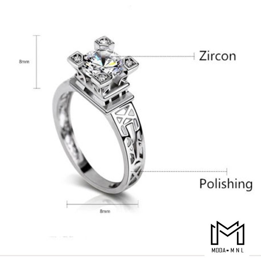 Py 1 Eiffel Tower Crystal Wedding Engagement Couple Ring Shopee Philippines