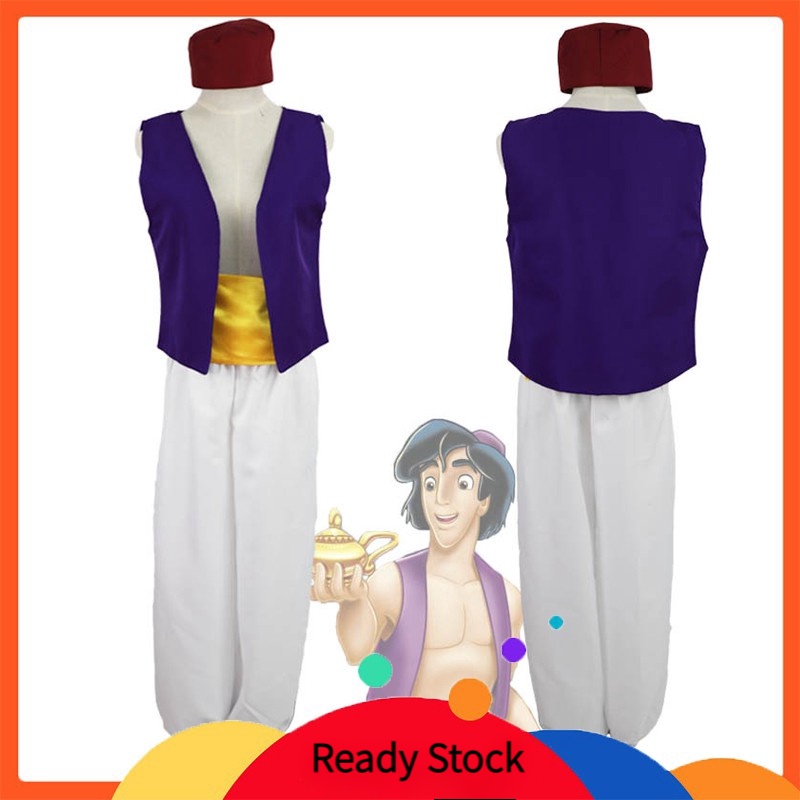 Halloween Adult man Party Costumes Movie Aladdin Costume Cosplay Prince ...