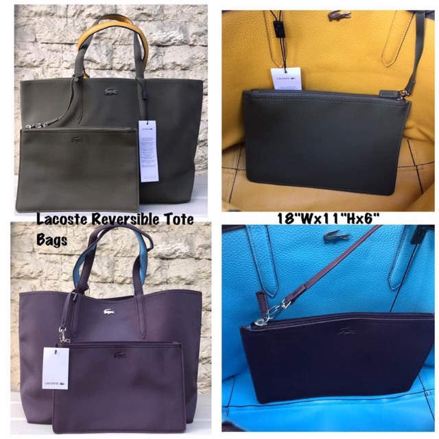 lacoste reversible tote bag