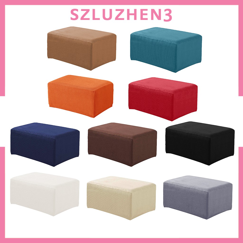 [SmartHome ] Stretch Ottoman Pouf Cover Footrest Stool Slipcover