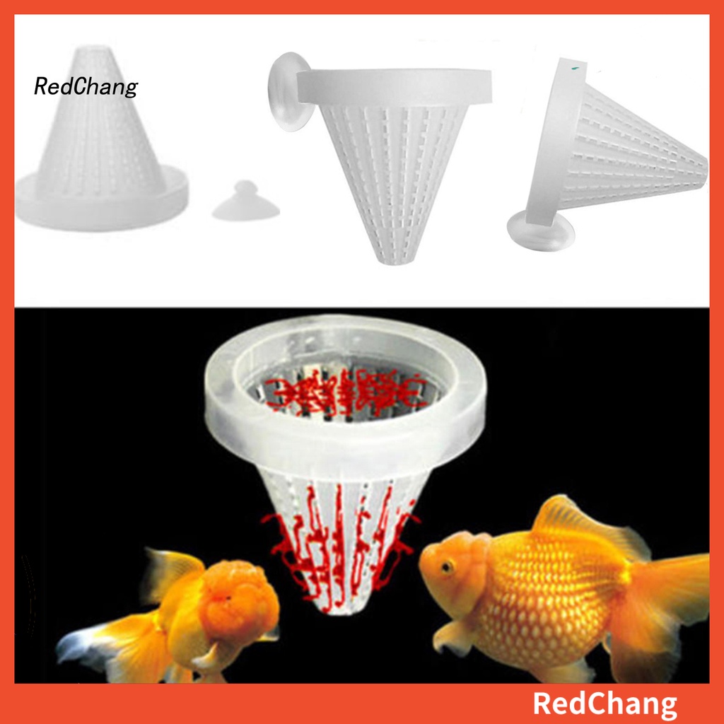 RED 5Pcs/Set Aquarium Fish Tank Feeder Food Blood Worm Cone Funnel Feeding Tool #1
