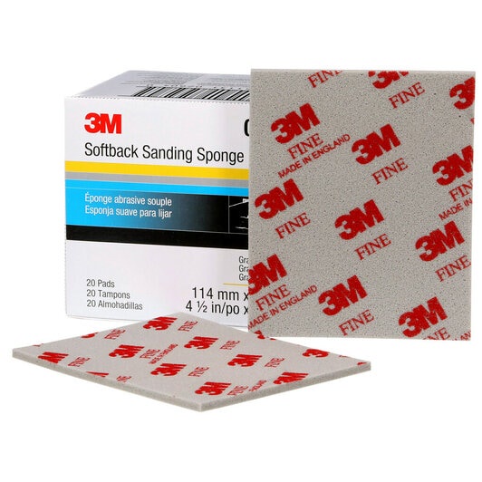 3M 2604 SOFTBACK SANDING SPONGE 02604, 4 1/2" X 51/2", FINE, 20
